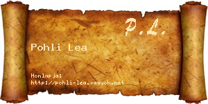 Pohli Lea névjegykártya